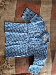 Stylish Blue Geometric Print Kurta