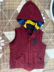Unisex "Motor Race" Striped Reversible Hoodie Vest