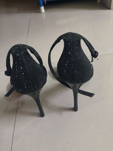MNG Black Embellished Heels(used only once)