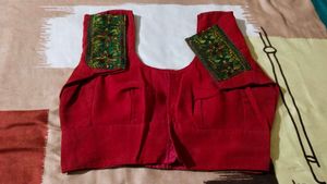 beautiful wedding wear sari with blouse