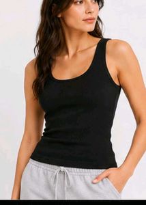 Black Sleeveless Tank Top