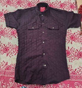 combo offer Men's Teal Textured Button-Up Shirt
