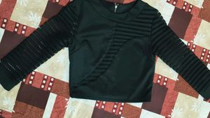 Stylish Black Net Sleeve top
