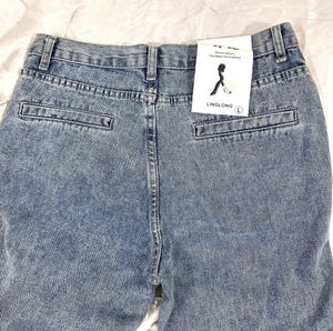 High Waist Wide Leg Denim Jeans