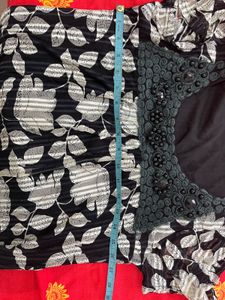 Elegant Black &amp; White Floral Top