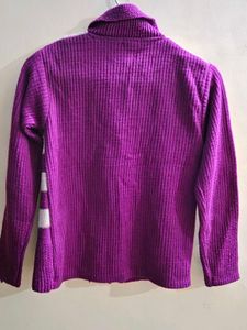 Cozy Purple Striped Cardigan