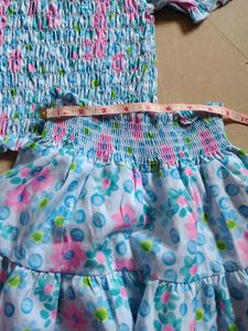 Cute Floral Smocked Top &amp; Skirt Set