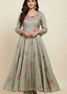 sleevless Anarkali And Pant