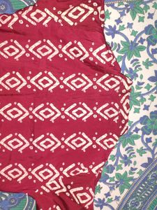 Maroon Geometric Print Kurta