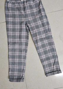 Plaid Slim Fit Pants & pink denim