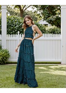 Open back Tiered Co-Ord top and skirt