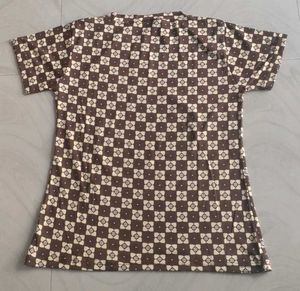 Brown Checkered Night Suit