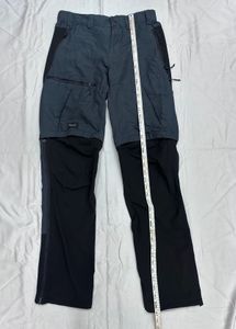 Men Zip-Off Dry Fit Durable Trekking Pants Grey Bl