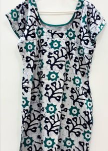 Green Batik Printed Kurta Set