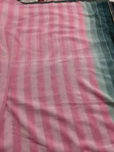 Elegant Pink Striped Saree