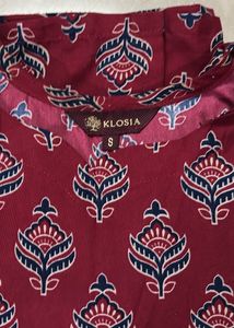Klosia brand Maroon Printed Kurta Set
