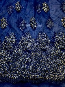 Navy Blue Embroidery Net Material