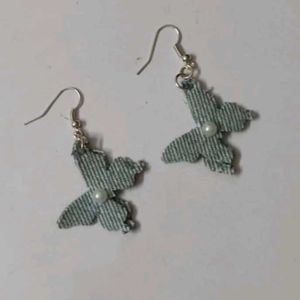 Cute Denim Butterfly Earrings