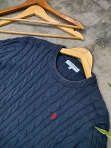 US Polo Cable Knit Pullover Sweater
