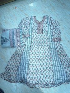 Elegant Block Print Kurta with Dupatta