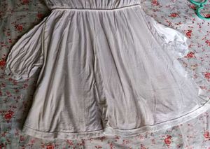 White Eyelet Top Layered Dress