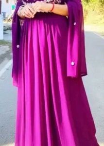 Elegant Purple Embroidered Anarkali