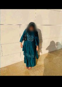 Embroidered Teal Kurta Set
