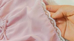 Cute Pink Mini Skirt with Lace Trim
