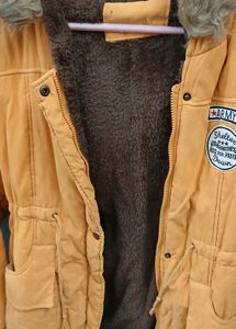 Women's Yellow Fur Lined Jacket - XL - New