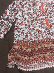 Boho Floral Print Tunic Top