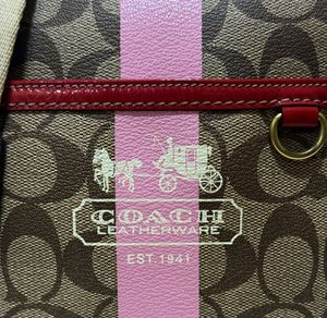 Coach Heritage Signature Canvas Striped Crossbody