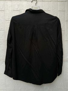 Korean Pintrest Classic Black Button-Up Shirt