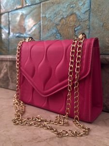 Hot Pink Quilted Crossbody Bag