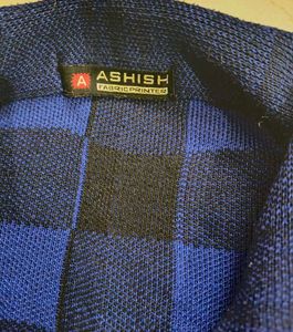 Stylish Blue Plaid Coat