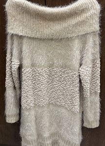 Cozy Off-Shoulder Fuzzy Knit Sweater