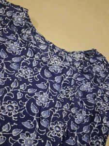 Blue Floral Print Kurta