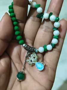 Charming crystal, stone, pearl mix Bracelet with C