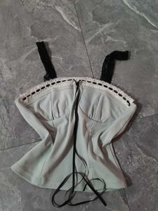 Cute Light Blue Corset Top