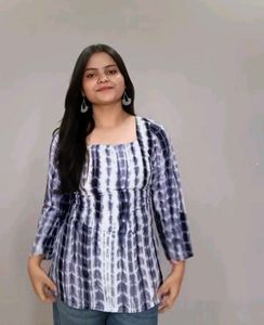 Stylish Tie-Dye , back tie Kurta Top