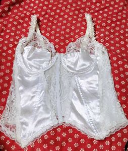 White Lace Trim Corset