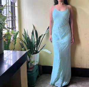 Light Blue Spaghetti Strap Maxi Dress