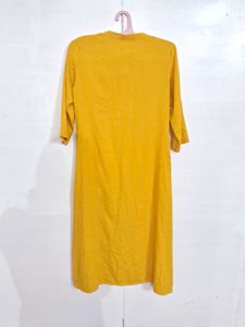 Mustard Yellow Button-Down Maxi Dress