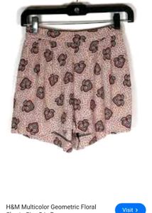 H&M Multicolor Geometric Floral Shorts with top