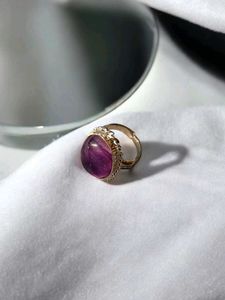 Natural Amethyst Crystal Ring