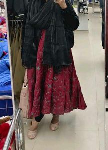 Elegant Red Embroidered Dress