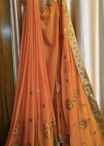 BEAUTIFUL SAREE WITH FALL AND BLOUSE