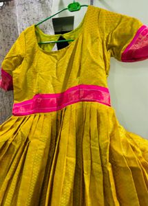 Gorgeous Yellow &amp; Pink Anarkali Dress
