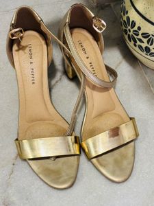 Gold Ankle Strap Heels