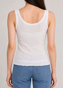 Ribbed Button-Up Tank Top