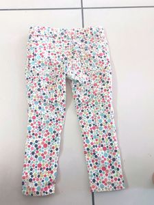 Pink And Blue Branded Baby Gal Pant, 3 To 4 Year